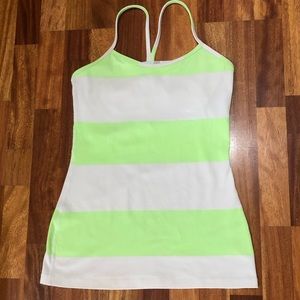 Lululemon Racerback Lime Green Striped Tank